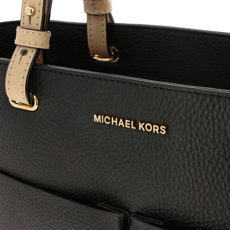 michael kors black logo handbag|michael kors handbag with wallet.